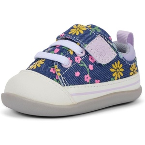 image:imageSee Kai Run Stevie Mini  Baby Sneaker with Traction for First WalkersBlue DenimFloral