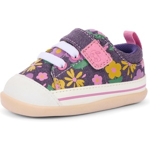 image:imageSee Kai Run Stevie Mini  Baby Sneaker with Traction for First WalkersPurple Floral