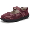image:imageSee Kai Run Jane II Shoes for Kids  Ideal for Toddlers and Little Kids  Leather Upper  Hook and Loop StrapBurgundy Metallic