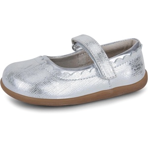 image:imageSee Kai Run Jane II Shoes for Kids  Ideal for Toddlers and Little Kids  Leather Upper  Hook and Loop StrapSilver